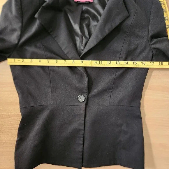 Alice Olivia Black Fitted Peplum Blazer Jacket NO SIZE TAG - Picture 4 of 12